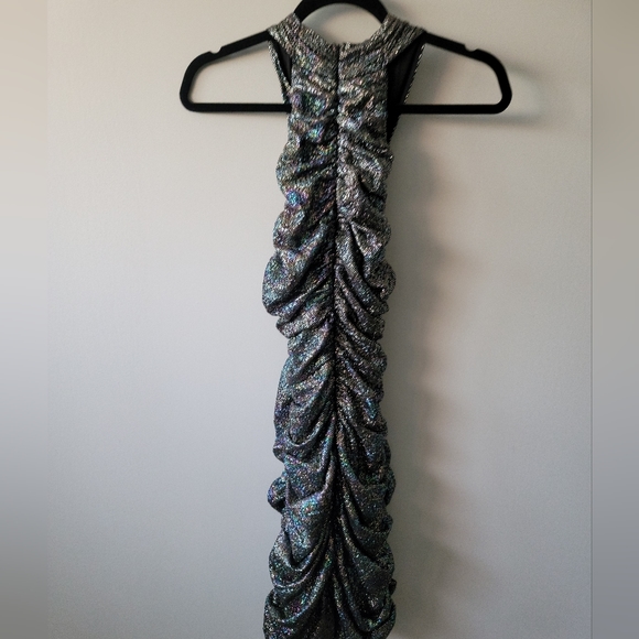 ZARA Ruched Sparkle Mini Dress - Size S - Picture 6 of 7